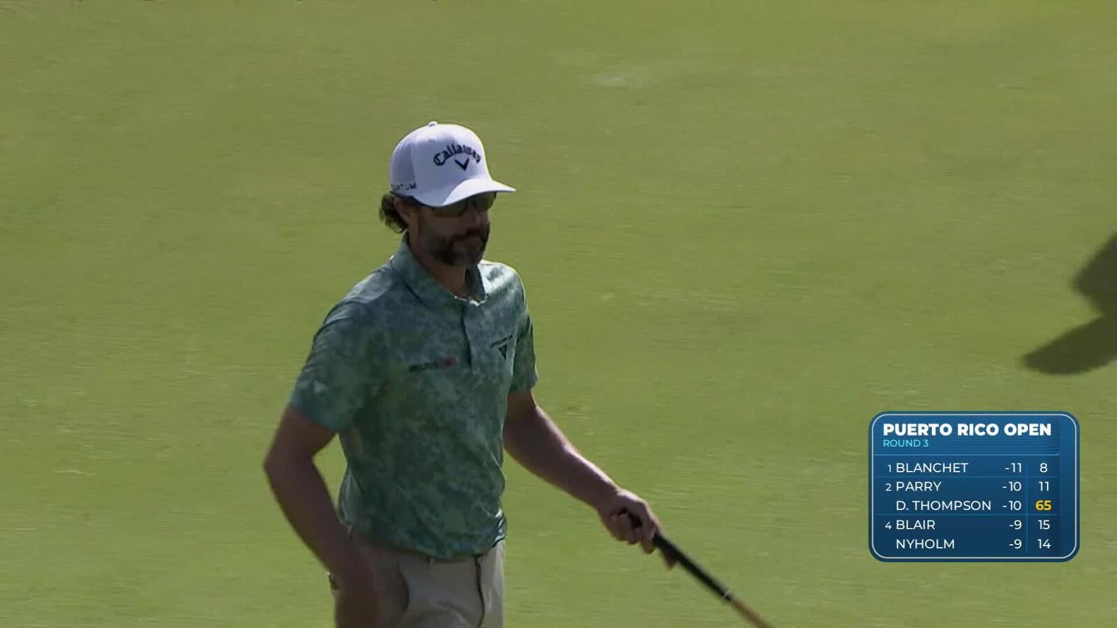 Adam Hadwin makes birdie on No. 14 at Puerto Rico