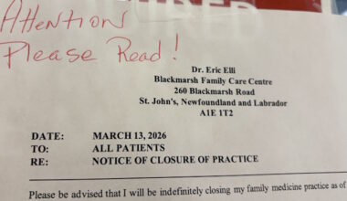 Walk-In Clinic on Blackmarsh Road Closed Indefinitely