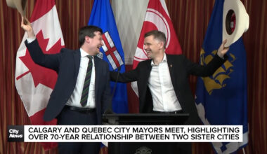 Calgary and Quebec City mayors meet, highlighting over 70-year relationship between two sister cities