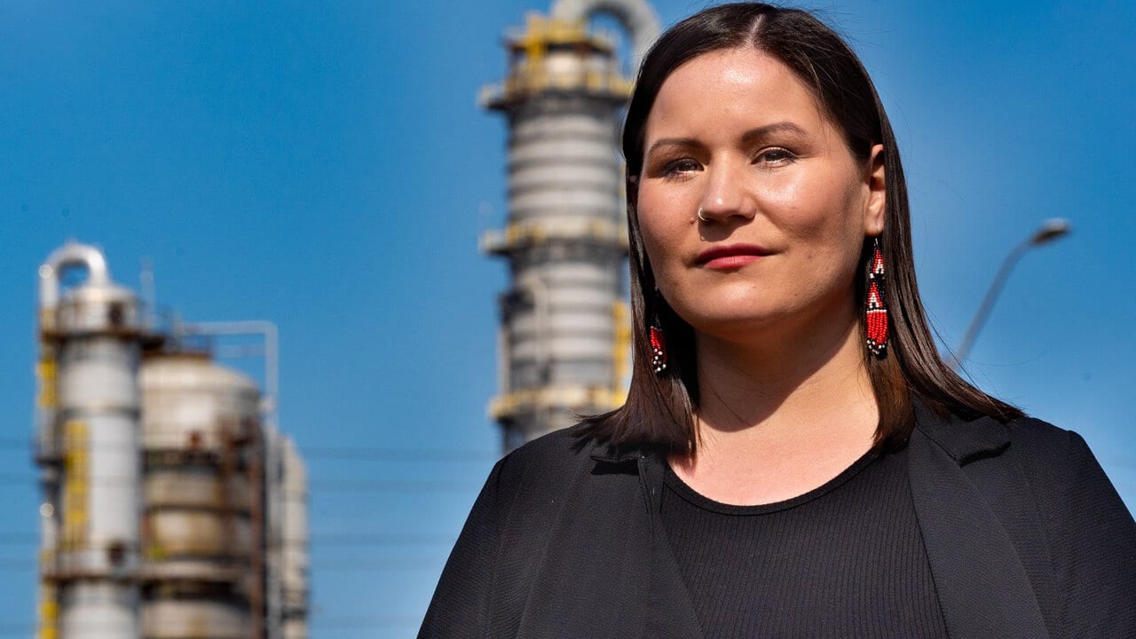 Chief Janelle Nahmabin of Aamjiwnaang First Nation.