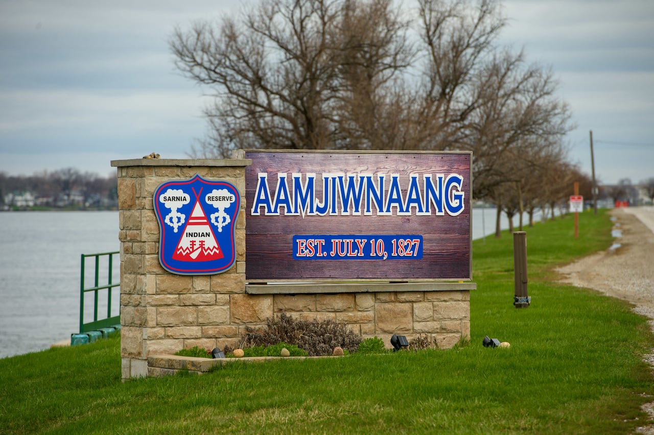 Aamjiwnaang First Nation is in southwestern Ontario along the St. Clair River.