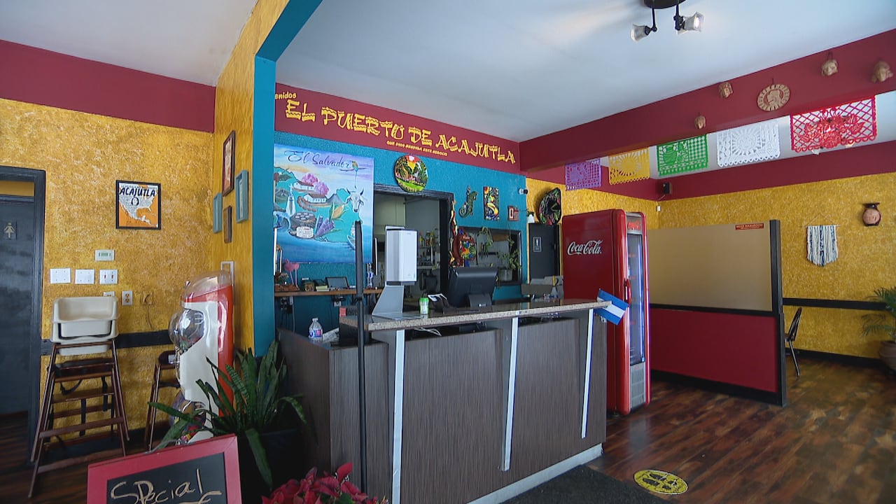 Inside El Puerto de Acajutla, a Salvadoran and Mexican restaurant. 