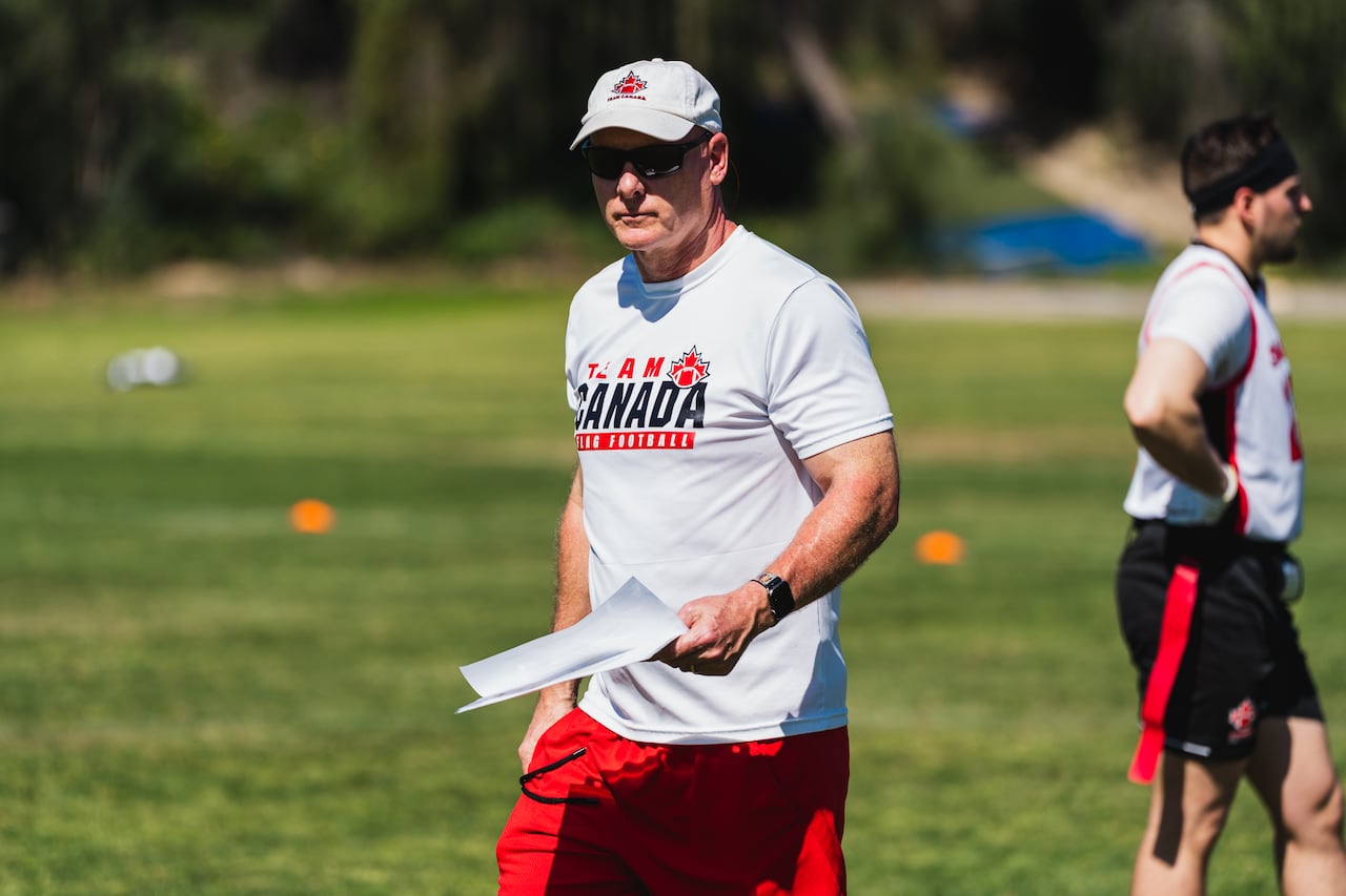 A man on a football field.