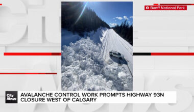 Avalanche control prompts Highway 93N closure west of Calgary