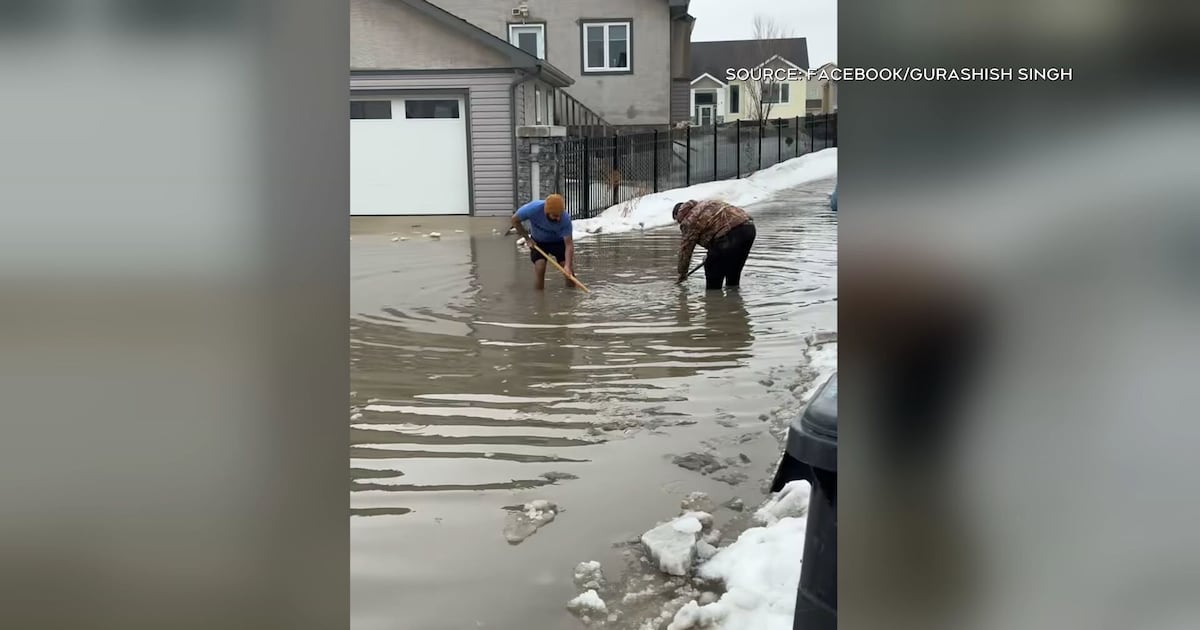 Early spring melt floods Winnipeg streets, clogs drains – CTVNews