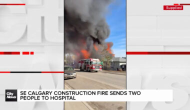 SE Calgary construction fire sends two people to hospital