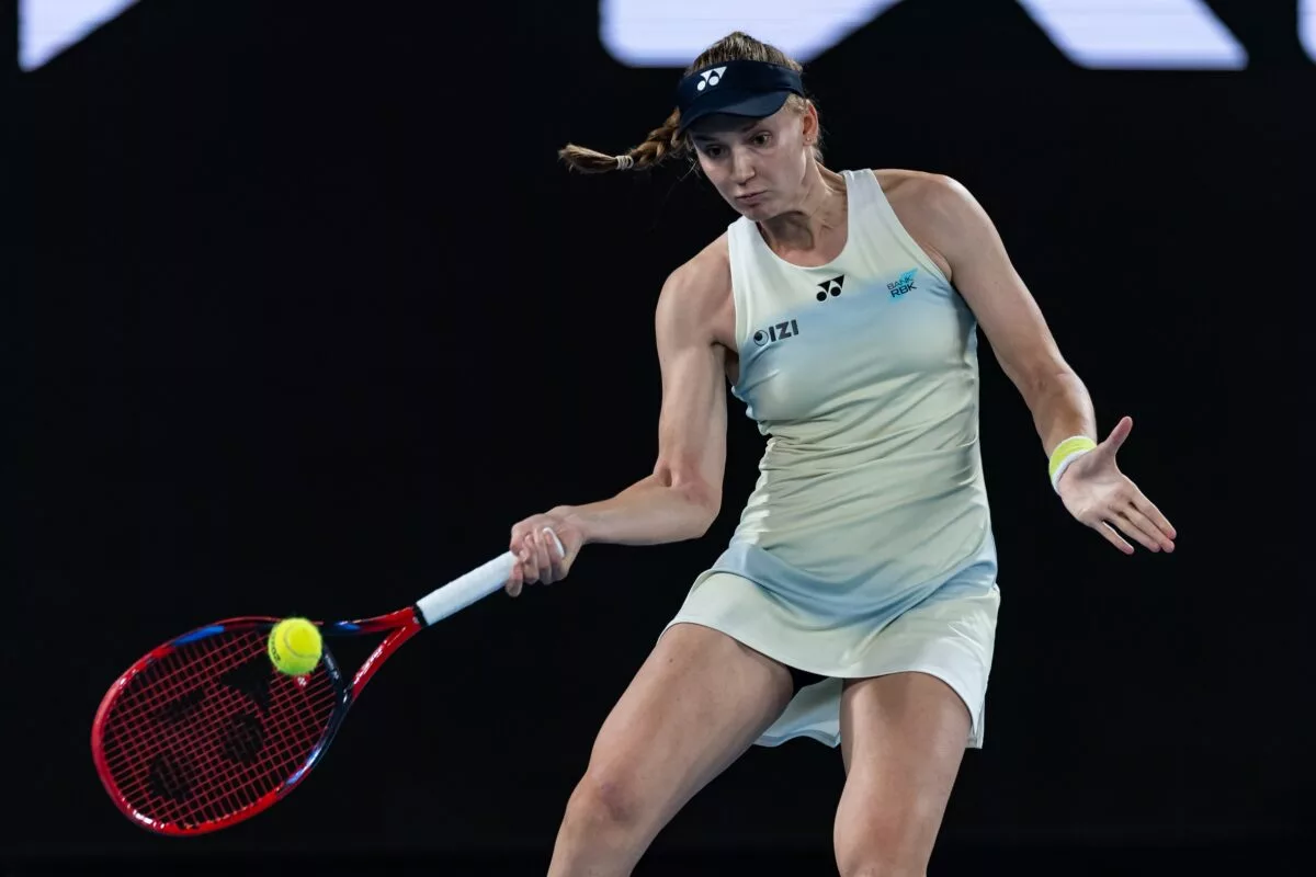 Elena Rybakina in action at the Australian Open.