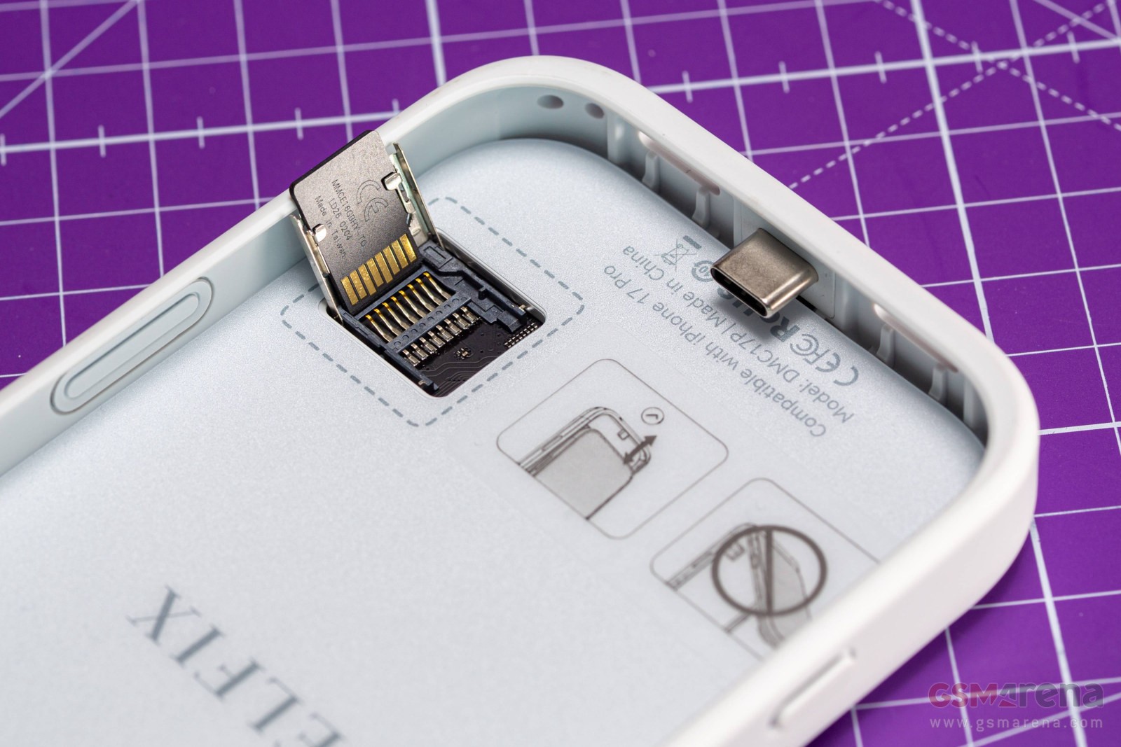 There’s a microSD slot inside, which supports cards up to 2TB