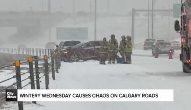 Wintery Wednesday causes chaos on Calgary roads