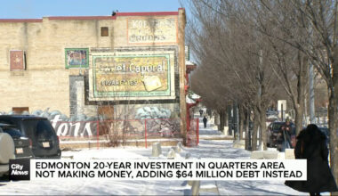Edmonton's investment in Quarters leaves city $64 million in debt