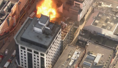 Explosion on roof of downtown Toronto building caught on camera