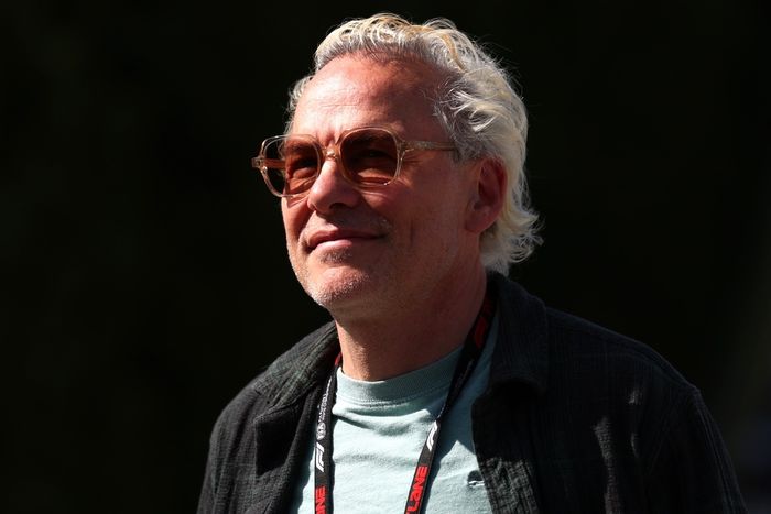 Jacques Villeneuve arrives in the paddock.