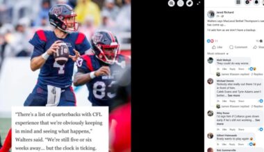 Streveler Retires? MBT on Bombers’ Radar; Bombers Still Lack #2 Quarterback