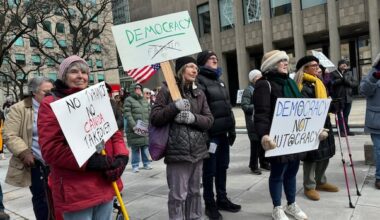 Hundreds join 'No Kings' protest outside U.S. consulate in Toronto