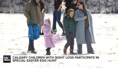 Calgary children with sight loss participate in special Easter egg hunt
