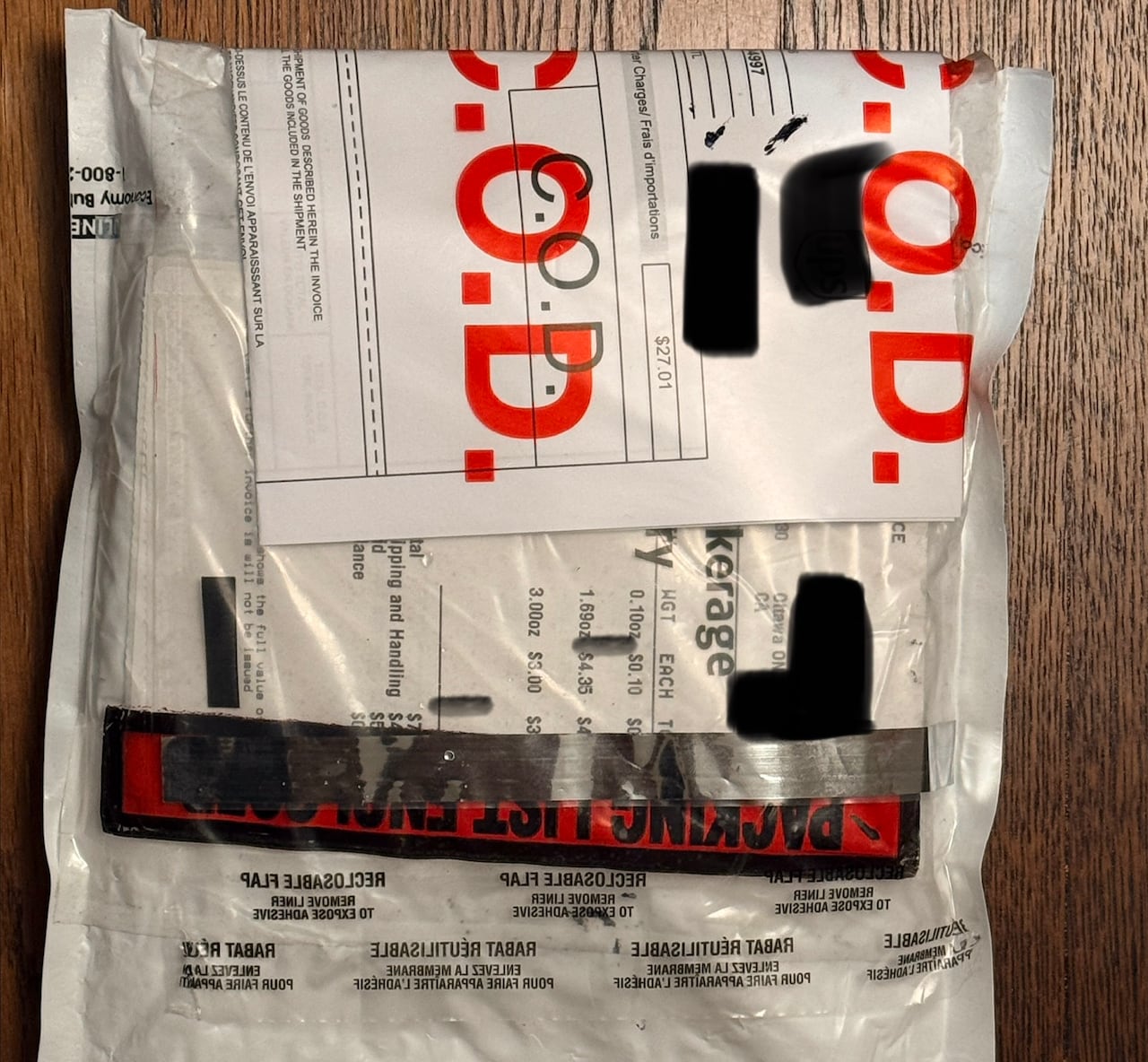 A white package