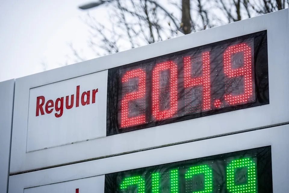 A gas station with a price of 204.9 per litre is pictured in Surrey, British Columbia, on Friday, Mar. 13, 2026.