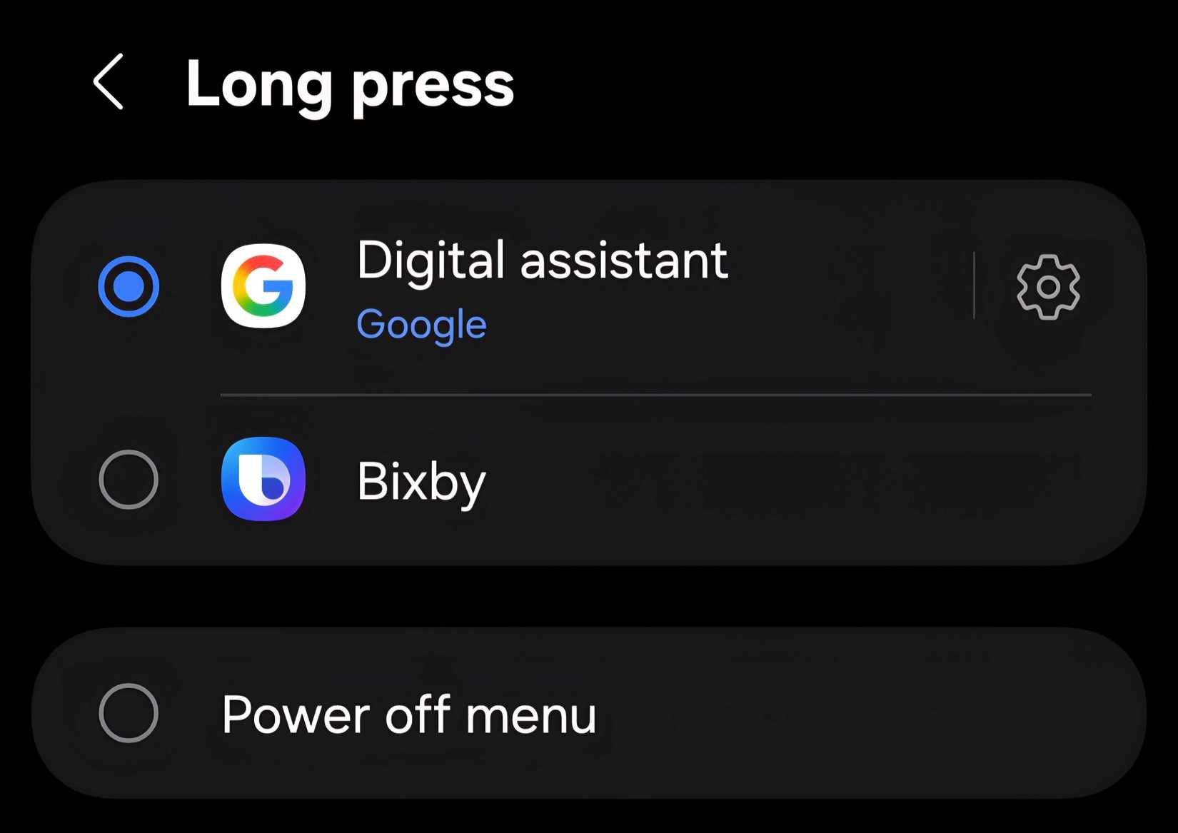 Changing which voice assistant opens up using the side buttons on Android.