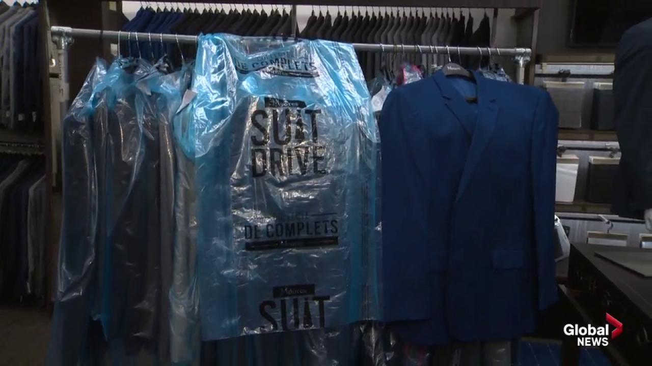 Click to play video: 'Canadian Suit Drive outfits out-of-work people with professional attire'
