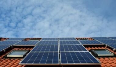 Solar PV modules on a residential building