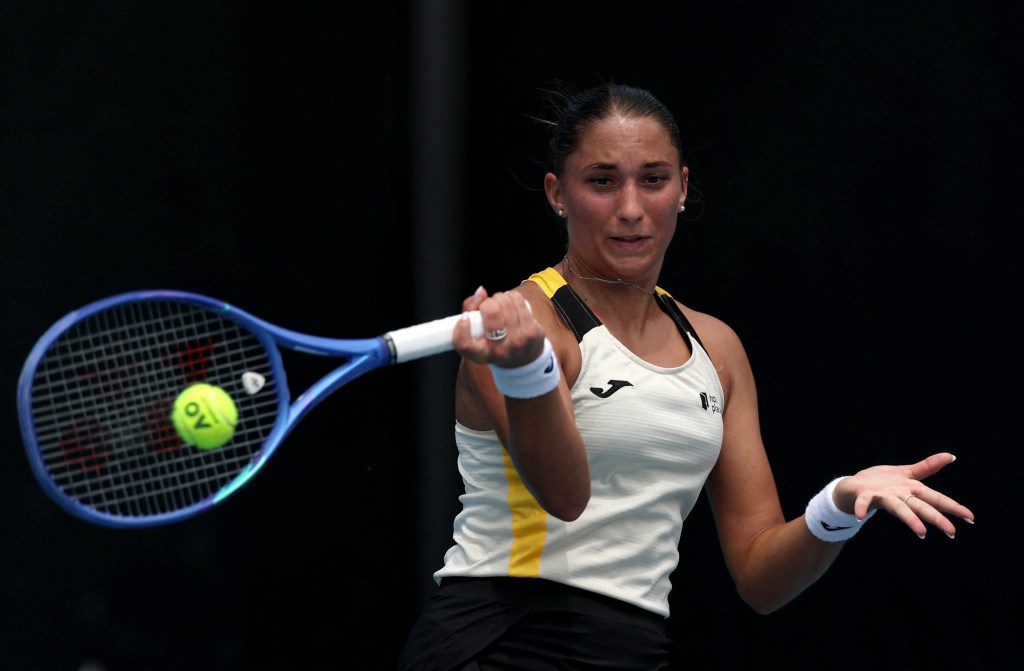 Panna Udvardy in action at the Australian Open.