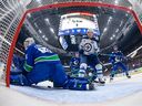 A Sportsnet spokesperson has confirmed that Canucks’ nationally broadcast games on Saturdays will begin at 8 p.m. starting in November.