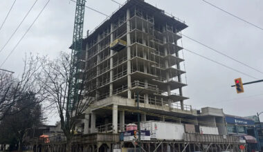 Partly-built concrete highrise for sale on Vancouver's Broadway corridor