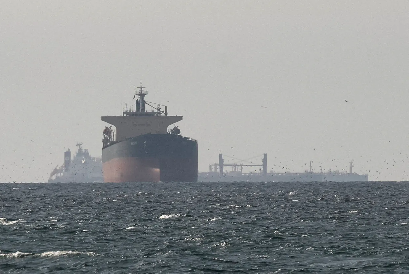 Tankers sailing in the Gulf near the Strait of Hormuz.
