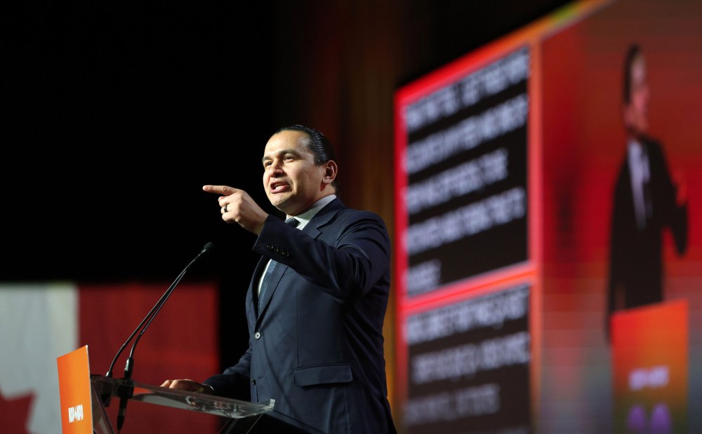 RUTH BONNEVILLE / FREE PRESS
Premier Wab Kinew urged the delegates to focus on issues such as affordability and health care as they work to restore their standing in the House of Commons.