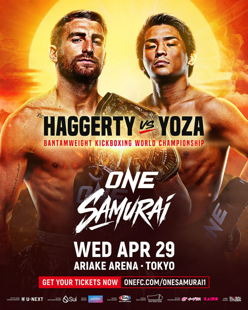 Matchup graphic for Jonathan Haggerty vs. Yuki Yoza at ONE Samurai 1