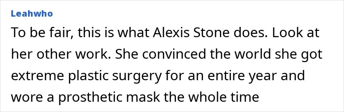 Comment about a drag queen revealing the prosthetic mask worn to pose as Jim Carrey sparking new theories. Comment about a drag queen revealing the prosthetic mask worn to pose as Jim Carrey sparking new theories.