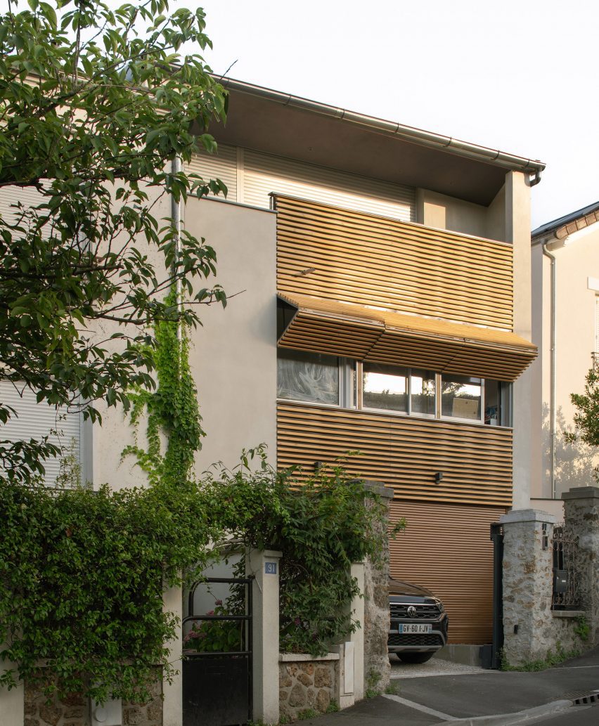 Timber louvres on 2in1 Houses at Noisy-le-Sec by MXarchitecture