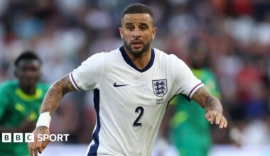 Kyle Walker in action for England against Senegal in June 2025