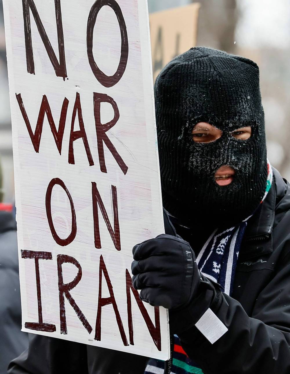 JOHN WOODS / FREE PRESS
Peace Alliance Winnipeg condemned the joint strikes, with supporters holding signs reading “No war on Iran” and “Ceasefire.”