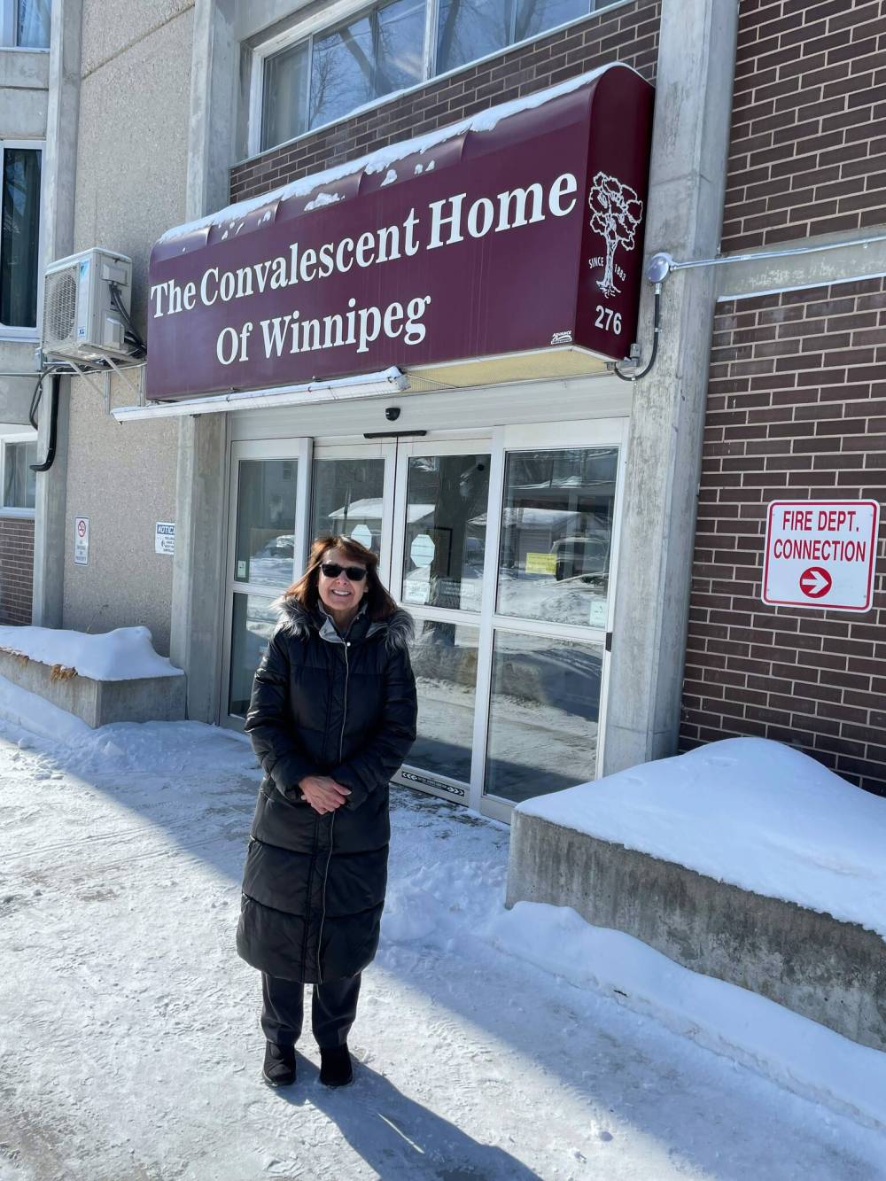 Photo by Simon Fuller
Sherry Heppner, development co-ordinator at the Convalescent Home of Winnipeg, is pictured outside the Fort Rouge-based home recently. This year marks 120 years since the home first opened its doors on McDermott Avenue.