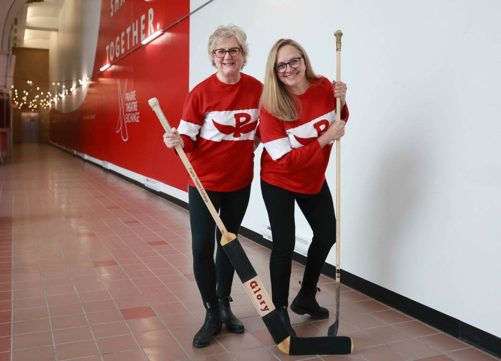 RUTH BONNEVILLE / FREE PRESS
Prairie Theatre Exchange artistic director Ann Hodges (left) and managing director Katie Inverarity are in their Glory.