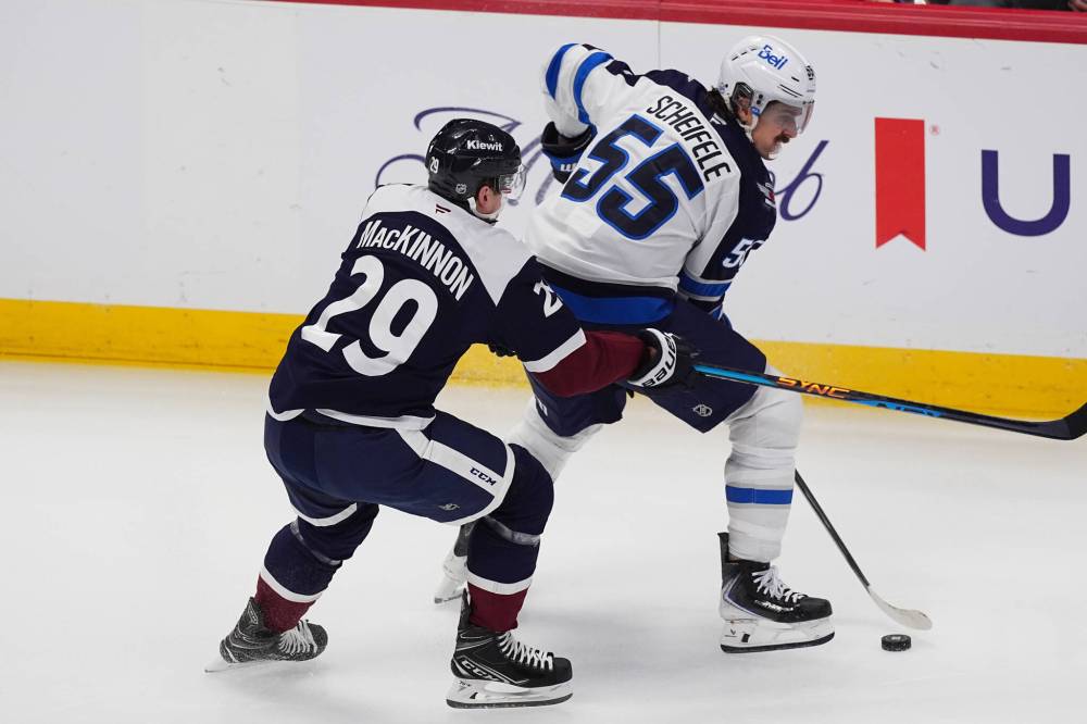 David Zalubowski / The Associated Press Files
Nathan MacKinnon and the Colorado Avalanche will be in town to take on Mark Scheifele and the Winnipeg Jets, Saturday.