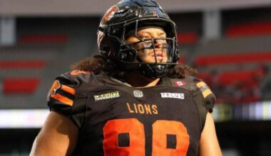BC Lions defensive tackle Jonah Tavai has been one of the key contributors to the Lions defense this season.