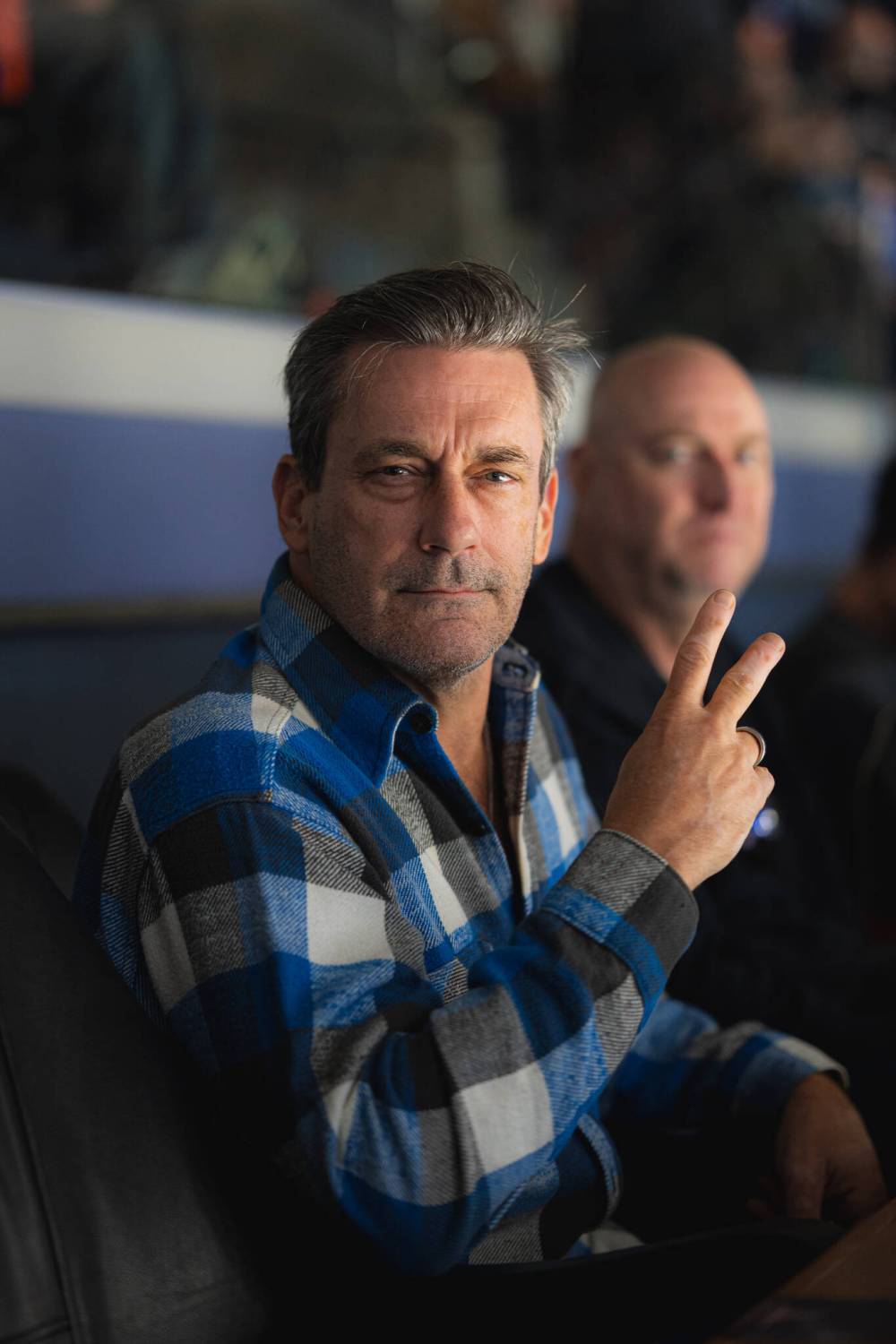 NHL / ANDREW MAHON PHOTO
Jon Hamm at the Winnipeg Jets home game against the Pittsburgh Penguins in early November.