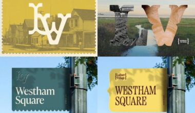 The City of Delta is asking for public feedback on two new brand concepts for Ladner Village, &ldquo;Layers Over Time&rdquo; (left) and &ldquo;Flow and Connection&rdquo; (right), unified by the brand idea &ldquo;Shaped by the River,&rdquo; as part of the broader revitalization efforts in the neighbourhood. (City of Delta images)