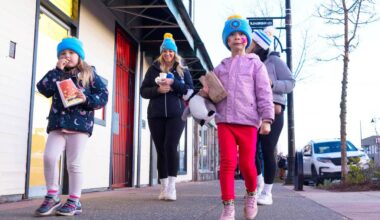 Participants in the Coldest Night of the Year fundraiser walk the streets of Cloverdale Saturday night (Feb. 28) during the perambulating portion of the two-month fundraising drive. (Photo: Jason Sveinson/Cloverdale Reporter)