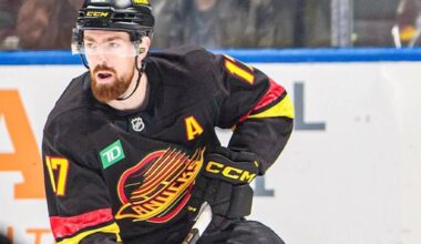 Vancouver Canucks defenceman Filip Hronek, in action against the Dallas Stars in an NHL game Monday, March 2, 2026 at Rogers Arena in Vancouver. (https://x.com/Canucks)