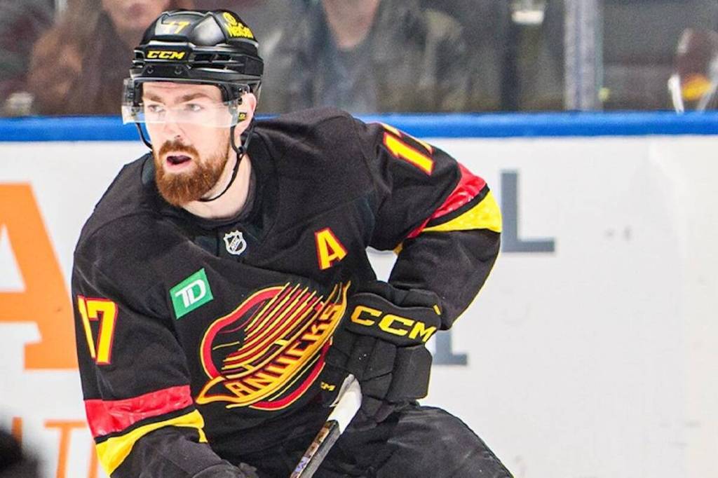 Vancouver Canucks defenceman Filip Hronek, in action against the Dallas Stars in an NHL game Monday, March 2, 2026 at Rogers Arena in Vancouver. (https://x.com/Canucks)