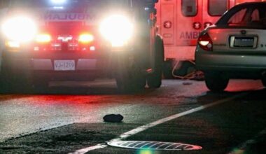 An 81-year-old female pedestrian was killed in a fatal collision in Whalley Feb. 11, one of three fatal collisions in Surrey in February. (1st Due Media photo)