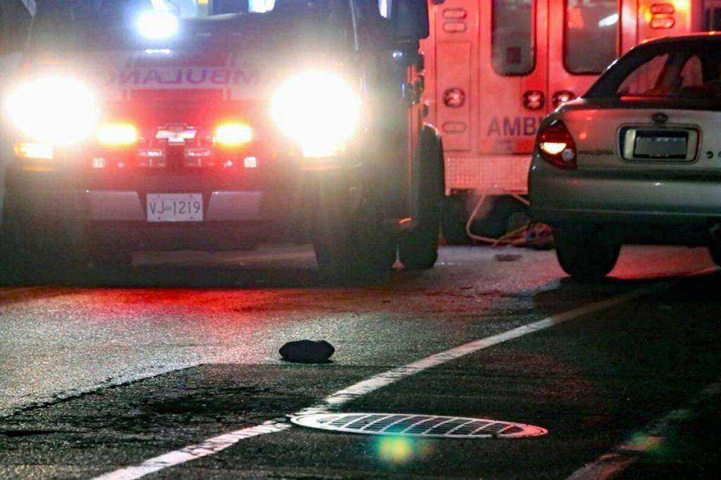 An 81-year-old female pedestrian was killed in a fatal collision in Whalley Feb. 11, one of three fatal collisions in Surrey in February. (1st Due Media photo)