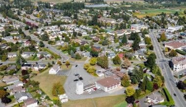 The four-acre site of 1903 Mt. Newton Cross Rd. is envisioned to become a mixed-use hub. (Courtesy District of Central Saanich)