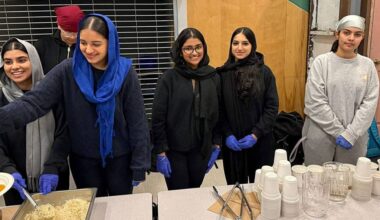 Members and volunteers from Fleetwood Park Secondary&rsquo;s Sikh Students Association hosted the first-ever langar for the school community. (Surrey Schools/Contributed to Peace Arch News)