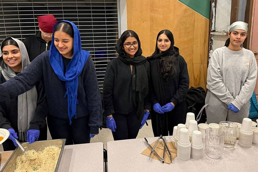 Members and volunteers from Fleetwood Park Secondary&rsquo;s Sikh Students Association hosted the first-ever langar for the school community. (Surrey Schools/Contributed to Peace Arch News)