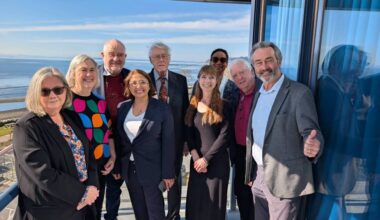 Global Certification Commission Containment Working Group chair Arlene King joined other group members and White Rock Rotary members at Ocean Promenade Hotel; (left to right) Alison Mwale, Harrie Van der Avort, Liliane Boualam, James Blaines, Kristina Eng, Ingred Abbot-Permell, Darryl Walker and Winston Conyers. (Contributed to Peace Arch News)