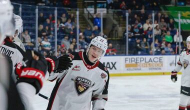 Vancouver Giants Tobias Tomik scored the overtime winner in a 4-3 victory over the Kelowna Rockets (Steve Dunsmoor/Special to Langley Advance Times)